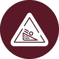 Falling Boulder Sign Vector Icon