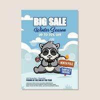 Winter sale poster design template vector