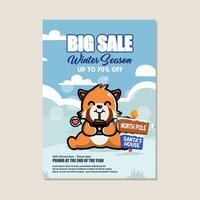 Winter sale poster design template vector