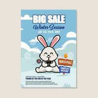 Winter sale poster design template vector