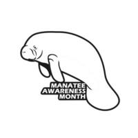 manatee awareness month vector image illustration