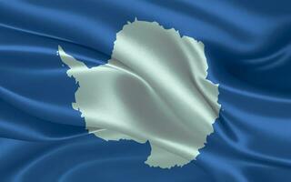 3d waving realistic silk national flag of Antarctica. Happy national day Antarctica flag background. close up photo