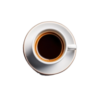 White cups of hot aromatic espresso coffee on transparent background AI Generative png