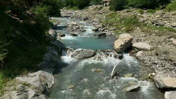 beautiful landscape with a river in the mountains video