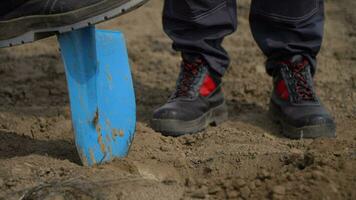 Mens werken in de tuin video