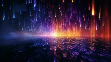 particle glitch in cyberspace, digital art illustration, Generative AI photo
