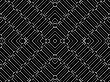 Circle and Lines Motifs Pattern, can use for Background, Fashion, Fabric, Textile, Wallpaper, Cover, Tile, Carpet Pattern, Wrapping and or for Graphic Design Element. Vector Illustration