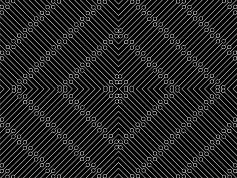 Circle and Lines Motifs Pattern, can use for Background, Fashion, Fabric, Textile, Wallpaper, Cover, Tile, Carpet Pattern, Wrapping and or for Graphic Design Element. Vector Illustration