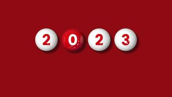 Happy New Year 2024 and Merry Christmas, Sport Billiard Balls New Year Concept 3D Rendering, Luma Matte Selection of Billiard Ball video