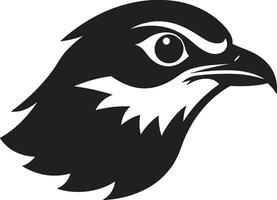 Sculpted Sparrowhawk Emblem Monochromatic Mastery Midnight Monochrome Majesty Skyborne Sparrowhawk Icon vector