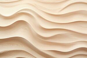 Curly maple wood featuring three dimensional wavy patterns in its grain wood texture, AI Generated photo