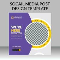 digital marketing social media post design template for grow your online business vector