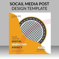 digital marketing social media post design template for grow your online business vector