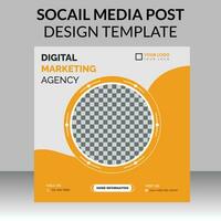 digital marketing social media post design template for grow your online business vector