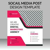 digital marketing social media post design template for grow your online business vector