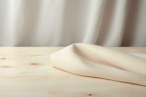 Smooth birch wood with pale cream tones and a subtle sheen wood texture, AI Generated photo