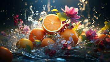 dynamic spectrum of freshness, digital art illustration, Generative AI photo