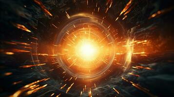 glowing lens flare spectacle, digital art illustration, Generative AI photo