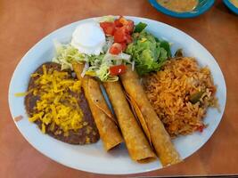 Traditional mexican food on a plate in a restaurant in Mexico photo