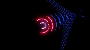 blue red neon aesthetic lines flow on dark abstract background vj loop video