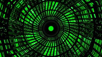 verde círculo sci fi portal abstrato fundo, cósmico túnel espaço cena vj ciclo video
