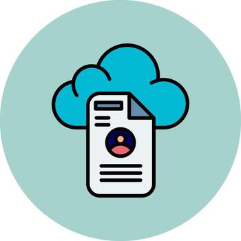icono de vector de datos de nube