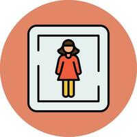 Female Toilet Sign Vector Icon