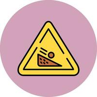 Falling Boulder Sign Vector Icon