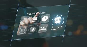RPA for financial services.Robotic process automation in banking Intelligent automation Digital transformation in finance. Error reduction Time savings in financial services. photo
