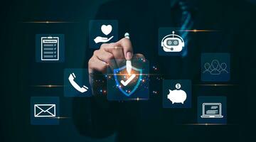 Innovative Insurance Solutions Application Programming Interface API Robot RPA Insurance technology. help insurers save time and money, improve customer service, and reduce errors. photo