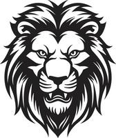 Elegant Intensity Black Vector Lion Emblem Onyx Majesty Lion Icon in Vector