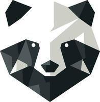 Minimalist Badger Insignia Monochromatic Badger Crest vector