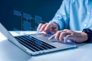 Automate business processes and workflows using flowcharts. Establish a hierarchy for corporate management and processing. photo