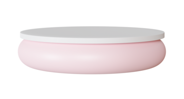 Rosa e branco pódio em transparente fundo. elegante etapa para produtos, Cosmético apresentação. moderno zombar acima. pedestal ou plataforma para beleza produtos. esvaziar cena. 3d Renderização. png