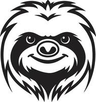Lazy Languor Logo Tranquil Sloth Mastery Black Beauty in Canopy Zenful Charm vector