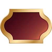 Gold maroon empty label icon. AI Generative png