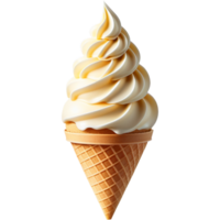 vainilla hielo crema cono. ai generativo png