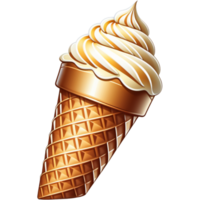 vainilla hielo crema cono. ai generativo png