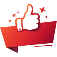 Thumbs up sticker with banner. AI Generative png