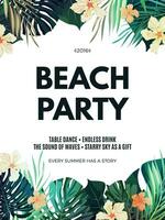 tropical summer party flyer template vector