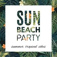 tropical summer party flyer template vector