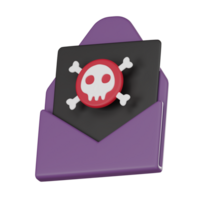 Spam Email Virus 3D Icon Digital Cybersecurity 3D render png