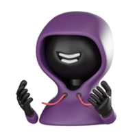 Futuristic Hacker Icon in 3D icon, Cybersecurity Concept 3D Render. png