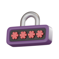 Digital Cybersecurity Concept with Password Protection 3D render. png