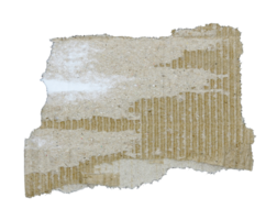 Torn pieces of corrugated paper on transparent background png file