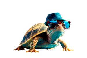 tortue dans des lunettes de soleil ai généré png