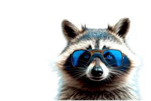 Waschbär im Sonnenbrille ai generiert png