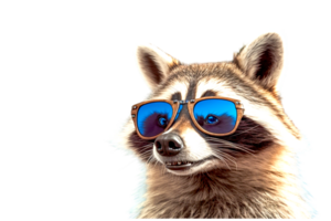 Waschbär im Sonnenbrille ai generiert png