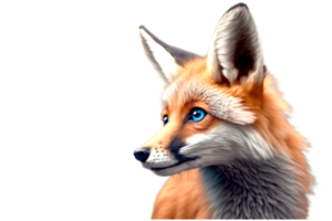 cute fluffy fox ai generated png