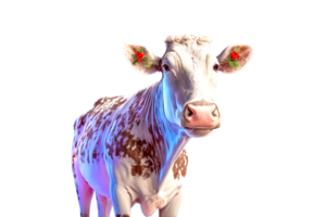 cow with lights ai generated png
